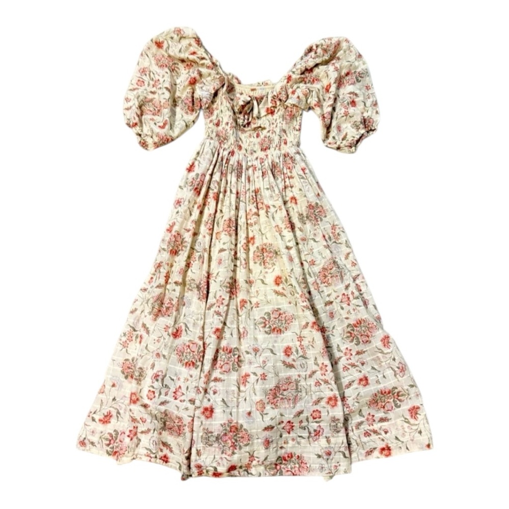 Free People Oasis Floral Printed Midi Dress in Ivory - Picture 8 of 12